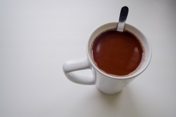 cup of coffee on black background