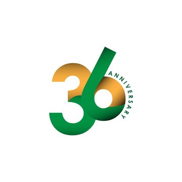 36 Year Anniversary Vector Template Design Illustration