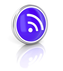 WiFi icon on glossy blue round button