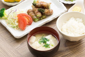アスパラの肉巻き 晩ご飯セット
