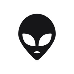 Grey alien vector icon