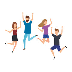 group of young people celebrating