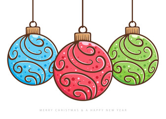 Christmas Ball Ornament Hand Drawing