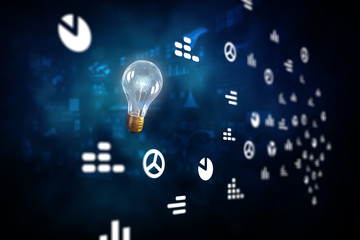 Innovative technology background. Mixed media