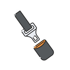 Car seatbelt icon. Flat abstract symbol. Vector illustration. Vehicle safety device