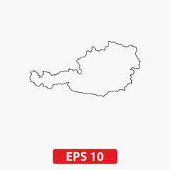 Map of Austria. Vector