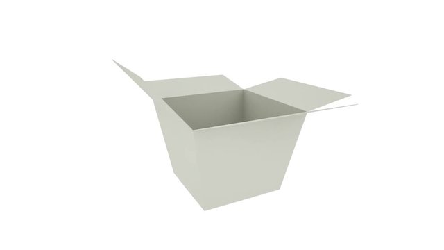 White blank take-out food container. Alpha channel, 3D render