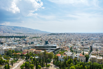 Naklejka premium View from the Akropolis, the Pantheon in Athens, Greece