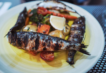 Portuguese style grilled sardines
