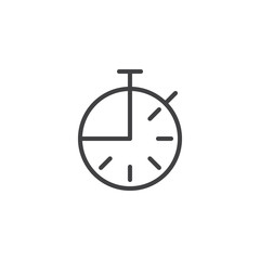 Stopwatch timer outline icon. linear style sign for mobile concept and web design. Time chronometer simple line vector icon. Symbol, logo illustration. Pixel perfect vector graphics