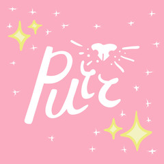 Purr logo clean on sparkly pink background