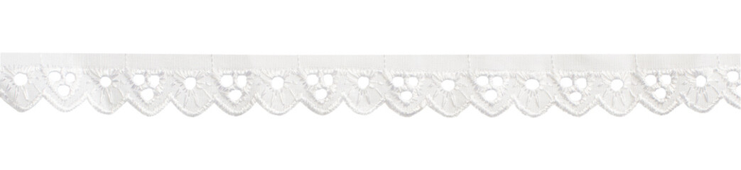 White cotton embroidered lace
