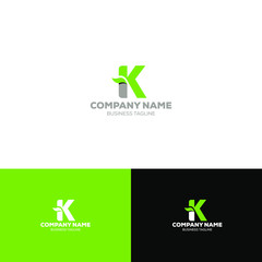 Letter K Organic Logo Template