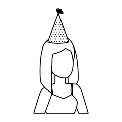 beautiful woman with party hat