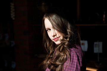 portrait of a beautiful brunette girl