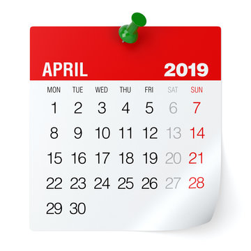 April 2019 - Calendar.