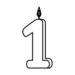 candle birthday number one