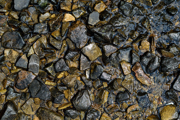  Background of beautiful mountain river stones