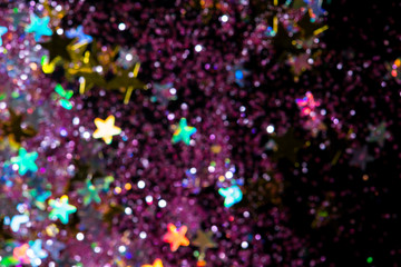 Colorful glitter abstract background with bokeh