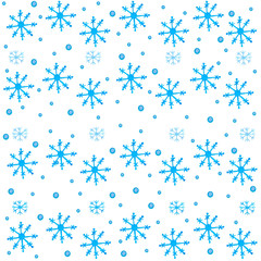 Snowflakes pattern New Year Christmas watercolor