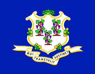 Connecticut vector flag. Vector illustration. United States of America.