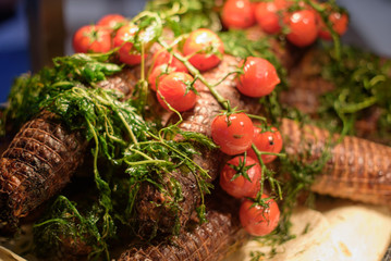 meat loaf on the buffet