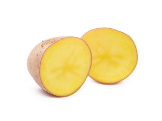 Sliced potatoes isolated on white background