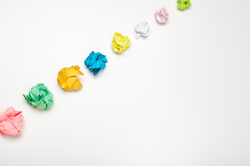 colorful crumpled paper balls