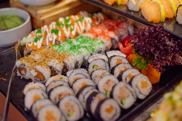 sushi on the buffet