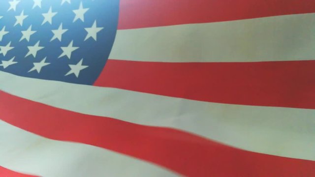 Footage United states of America flag blow.