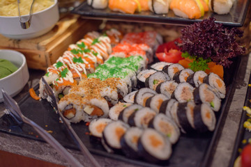 sushi on the buffet