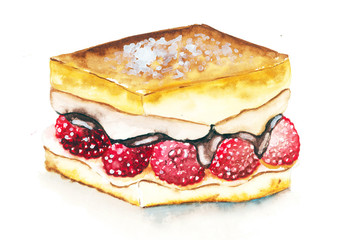 Berry Cake Watercolor