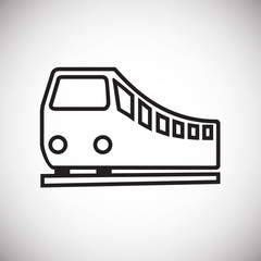 Travel by train thin line on white background icon