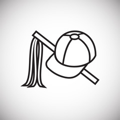 Horse riding equipment thin line on white background icon