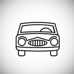 Travel by car thin line on white background icon