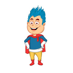 Powerful Kid Super Hero illustration children