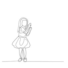 isolated, sketch, lines of a girl in a dress