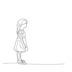 isolated, sketch, lines of a girl in a dress