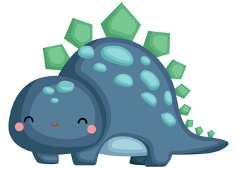 a cute baby stegosaurus with a smile