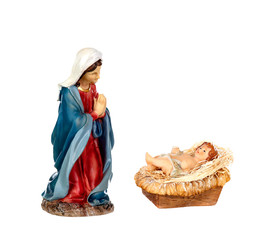 Scene of the nativity: Mary and the Baby Jesus