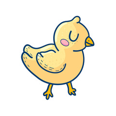 Charming yellow graphic duckling
