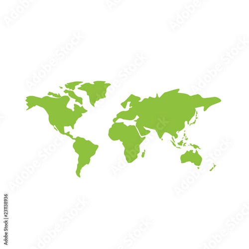 Green World Map Illustration