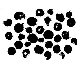 Fototapeta premium texture of black color watercolor abstract shape. paint strokes in the form of circles.