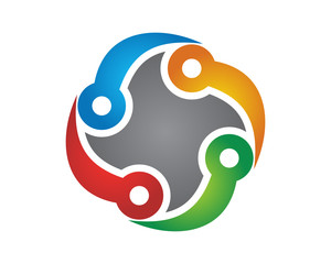 Tech circle logo icon template