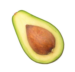 Slice of avocado isolated