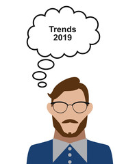 Mann denkt an Trends 2019
