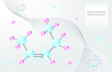 background with a molecule of methane