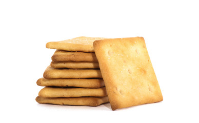 square crackers isolated on white background.