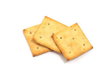 square crackers isolated on white background.