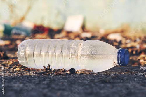 Spilled Seaport Garbage By The Sea Of A Big City Empty Used - 